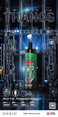 Mesh Coil 14ml Hot Popular Thanos YUOTO 5000PUFF Disposable Vape With 5% Nic