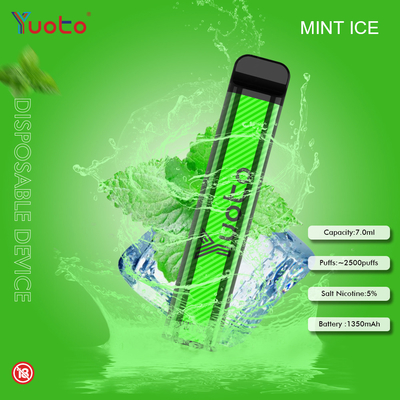 Yuoto 2500 Puffs 23 flavors 7 ML Capacity 1200 mAh battery capacity Mint Ice