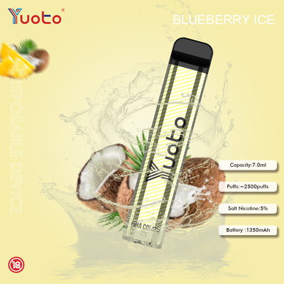 Yuoto 2500 Puffs 23 flavors 7 ML Capacity 1200 mAh battery capacity Mint Ice
