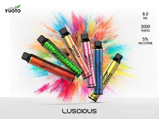 Luscious 3000puffs Yuoto Disposable Vape , Mod Tank 8ml 5% Nic Salt E cigarette