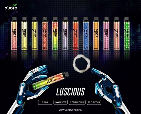 Luscious 3000puffs Yuoto Disposable Vape , Mod Tank 8ml 5% Nic Salt E cigarette