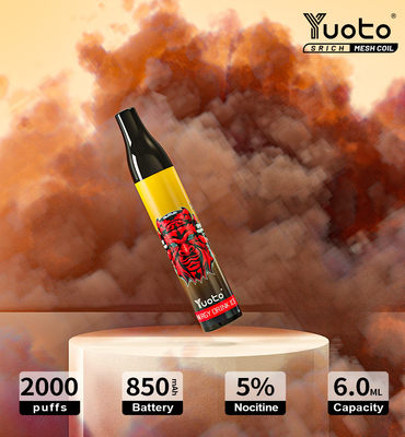 Yuoto New Model Srich 2000puff mesh coil ejuice 6ml battery 850mah nicotine 5%