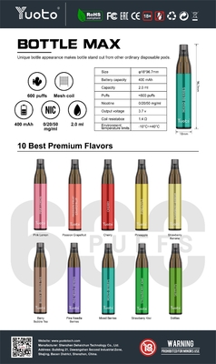 vape pen disposable Yuoto 600 puff electronic cigarette vape pen mesh coil