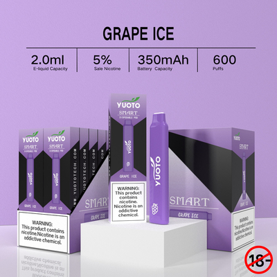 Yuoto Smart 600 Puffs Disposable Vape Kit 2% Nicotine TPD Device