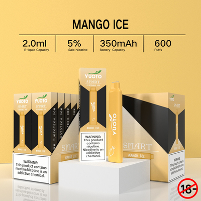 Pocketable Vape Kits Yuoto Smart TPD Disposable Device 600 Puffs