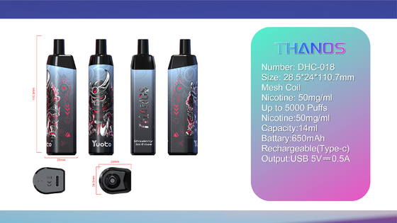 2022 New Arrival Disposable Vape Electronic Cigarette14ml E-Liquid 650mAh Battery Grape Ice for Puff Distributors
