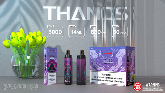 Yuoto Thanos 5000 Puffs Disposable Vape Grape Ice Taste automatic pod