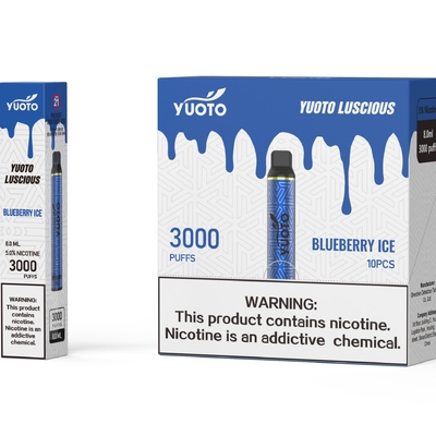 New Type Of Electronic Cigarette Yuoto Vape 3000 Puffs Blueberry 1350mAh Battery 8ml E Juice