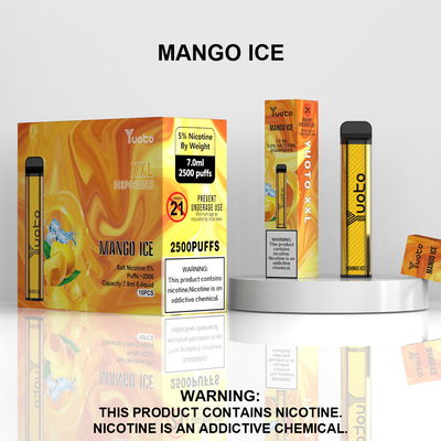 2500 Puffs Disposable Vape Pod Peach Flavor Yuoto XXL Coil 7ml Ejuice 1200mAh Battery from China Factory