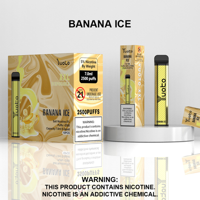Disposable Vape Pod 2500 Puffs Banana Flavor Yuoto XXL 7.0ml Ejuice 1200mAh Battery Bulking China Factory