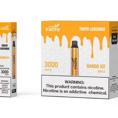 Yuoto Luscious Disposable Vape Pens 3000 Puffs 50mg Nicotine Mango Ice 1350mAh