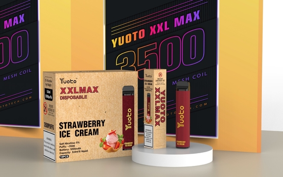 mango ice flavor Yuoto xxl Max 3500 Puffs disposable vaporizer  Mesh Coils Leather Surface 9ml