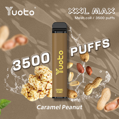 Original Yuoto E Cigarette Vaporizer Device  XXL MAX 3500 Puffs Kits Caramel peanut