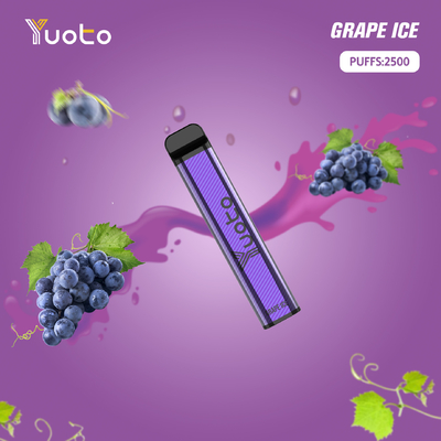 Yuoto 2500 Puffs Flavors Vaporizer Pen Kit 23 flavors 5% 1200 mAh Battery Disposable Mongo Ice Popular In India