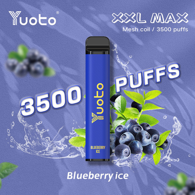 XXL MAX 3500 Puffs Yuoto Disposable Vape Blueberry Ice Mesh Coil 5% 2% Nicotine