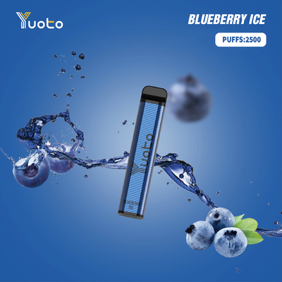 Yuoto XXL Disposable Vape Pod 2500 Puffs Blueberry Ice 7.0ml EJuice 5% Nic