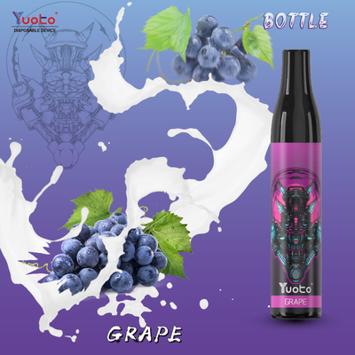 YUOTO Bottle 600 Puffs disposable Vape Pen Grape Ice Mesh Coil 2% Nicotine TPD Europe