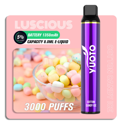 ODM 3000 Puffs Disposable Electronic Cigarette , Yuoto Luscious E Cig OEM