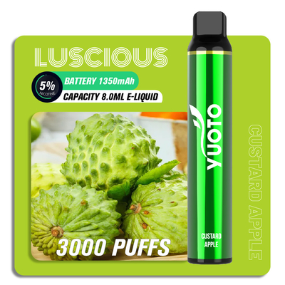 OEM ODM Fruit Flavor Puff Bar Vape Pen , 8ml 3000 Puff Yuoto Luscious Disposable Vape