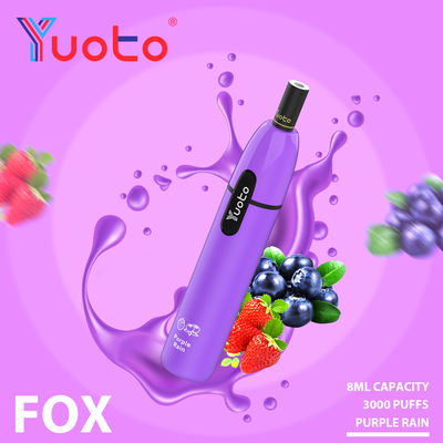 Stylish Elegant Yuoto Disposable Vape Fox 3000 Puffs 16 Flavors