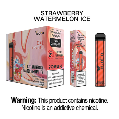 All Collor 2500 Puffs Disposable Vape With Plastic Construction