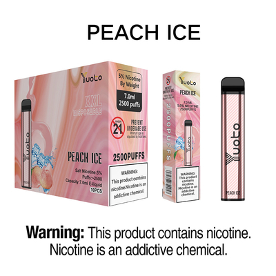 All Collor 2500 Puffs Disposable Vape With Plastic Construction