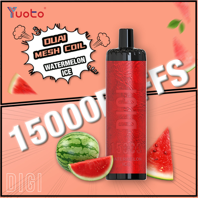Yuoto DIGI 15000 Puffs Daul Mesh Coil Vape 23 Flavors LED Screen