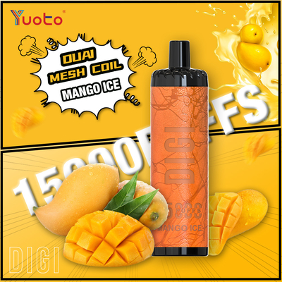 YUOTO Manufacturer DIGI 15000 Puffs Daul Mesh Coil Vape Adjustable Air Flow MTL and DTL