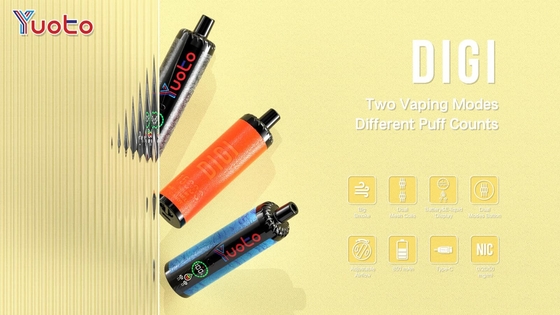 YUOTO Disposable Vape Plastic AL DualMesh Coil 15000 puffs  850mAh Adjustable Airflow 23 Flavors