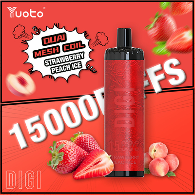 Adjustable Airflow YUOTO Disposable Vape 15000 Puffs  DualMesh Coil 850mAh Battery