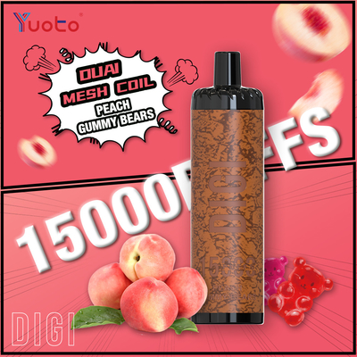 Adjustable Airflow YUOTO Disposable Vape 15000 Puffs  DualMesh Coil 850mAh Battery
