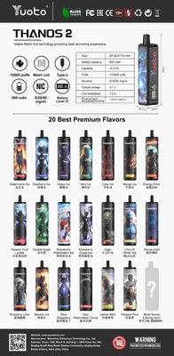 Experience 23 Flavors with YUOTO Disposable Vape DualMesh Coil 10-12W Wattage