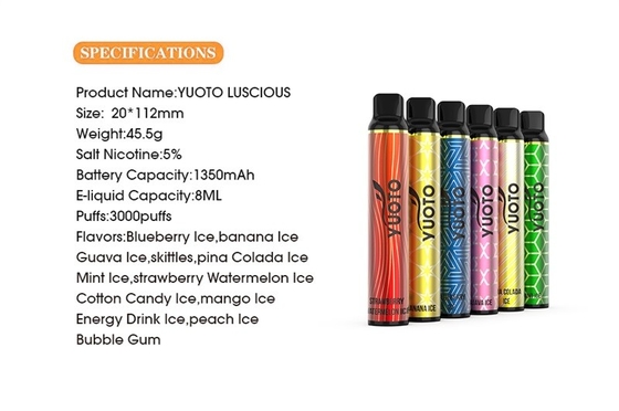 Luscious YUOTO Disposable Vape , 3000 puffs  Disposable Pod Device