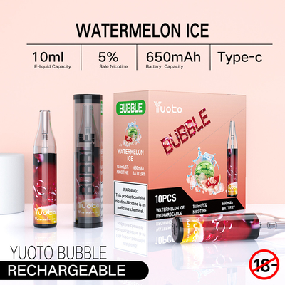 YUOTO bubbles 10ml  rechargable vape led Disposable Vape smok