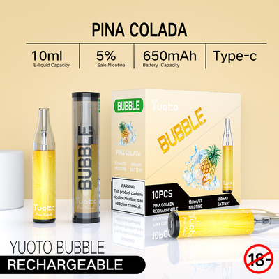 Hot salling Yuoto bubble 4000puffs 10ml 650mah rechargeable yuoto disposable vape mesh coils make in China