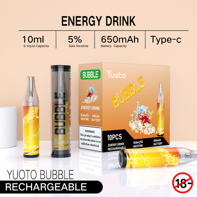 Yuoto bubble 4000puffs 650 mah 10ml rechargeable yuoto disposable vape  mesh coils non disjunction led shinning