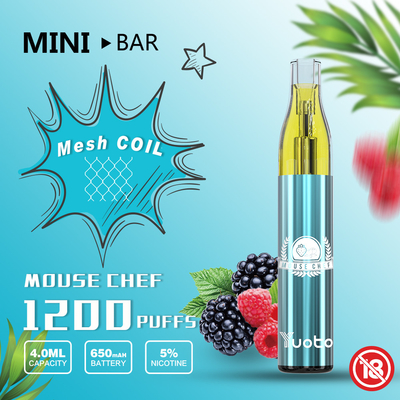 Stainless Steel 1200 Puffs Vape Yuoto Mini Bar Mango Ice Flavor