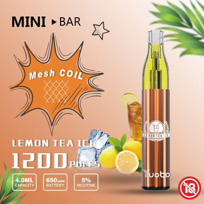 YUOTO Minibar 1200 Puff Disposable Vape 15 Flavor E Juice 4.0ml Battery 650mAh