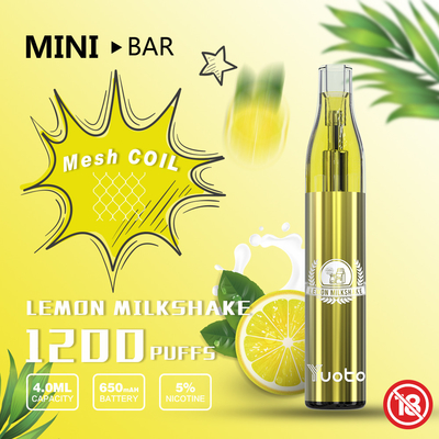 YUOTO Minibar 1200 Puff Disposable Vape 15 Flavor E Juice 4.0ml Battery 650mAh