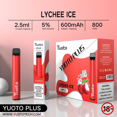 Yuoto Plus 7W-12W Disposable E Cig Vape 100% Original 800 Puff 3.5V