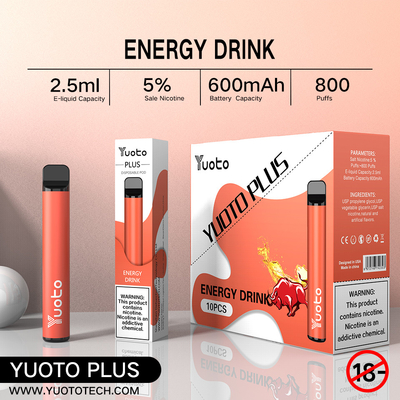 Yuoto Plus 7W-12W Disposable E Cig Vape 100% Original 800 Puff 3.5V