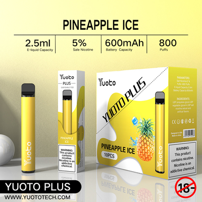 Yuoto Plus 7W-12W Disposable E Cig Vape 100% Original 800 Puff 3.5V