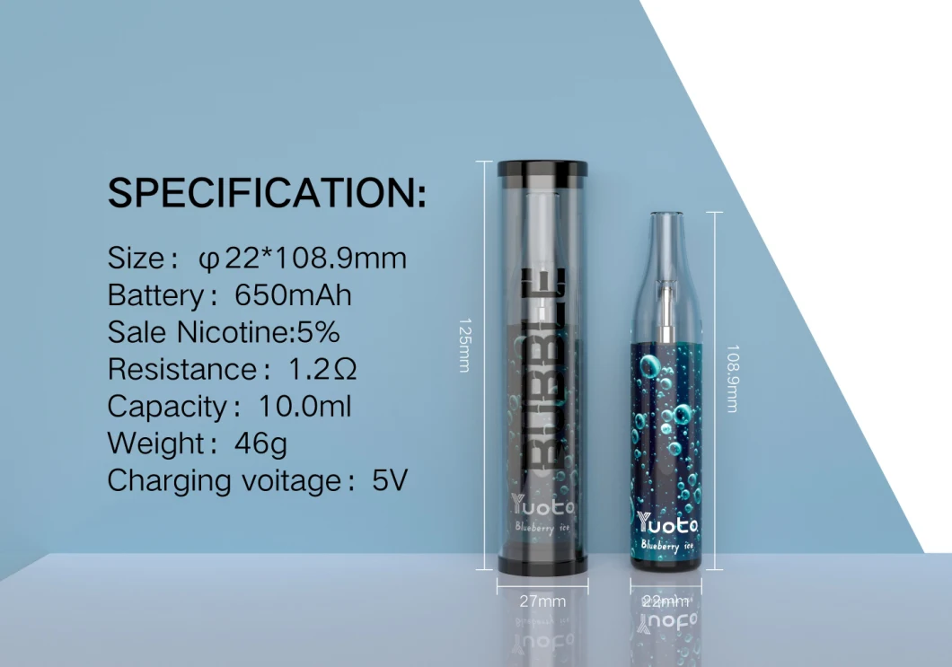 Yuoto Bubble Rechargeable Juice Capacity 10ml Chinese Factory Wholesale Price Rechargeable
