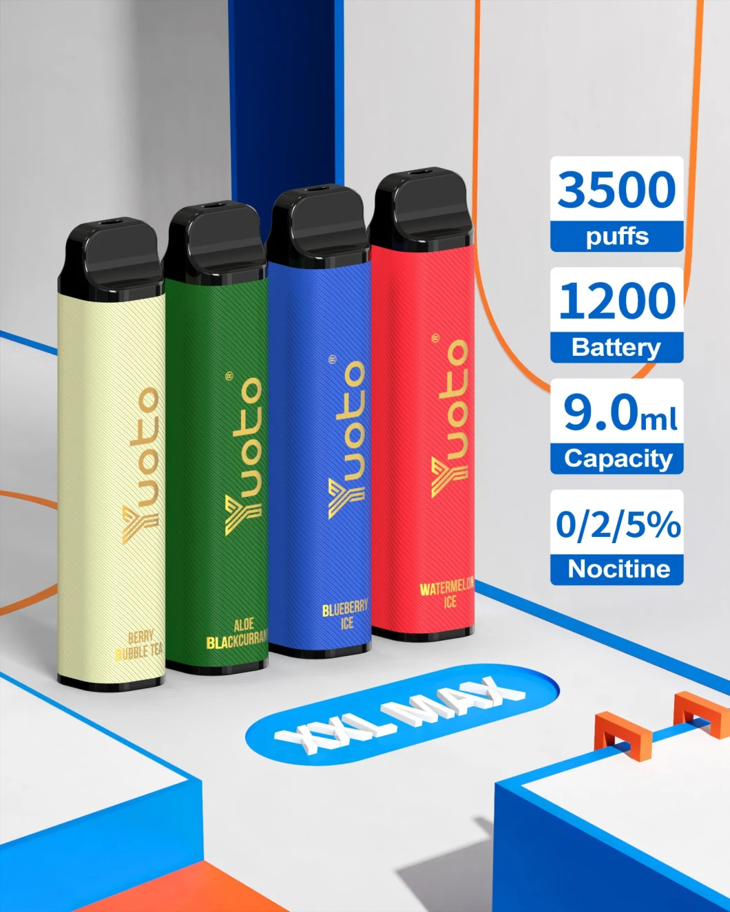 Upgrade Yuoto XXL Max 3500 Puffs Disposable Vape Vaporizer Mesh Coil for Heavy Smoke Factory Price