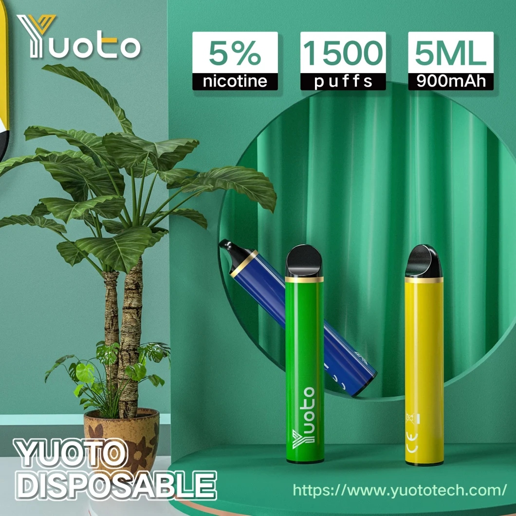 100% Original 1500 Puffs Yuoto Electronic Cigarettes 900mAh 5ml Disposable Pre-Filledfactory Wholesale E Cig Vaporizer 2% 5% Nicotine Free Vape Pen Pod