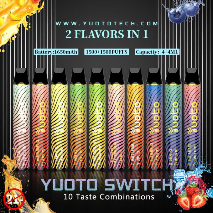 2 Flavors 3000 Puffs Disposable Vape No Leaking MSDS FDA Approval