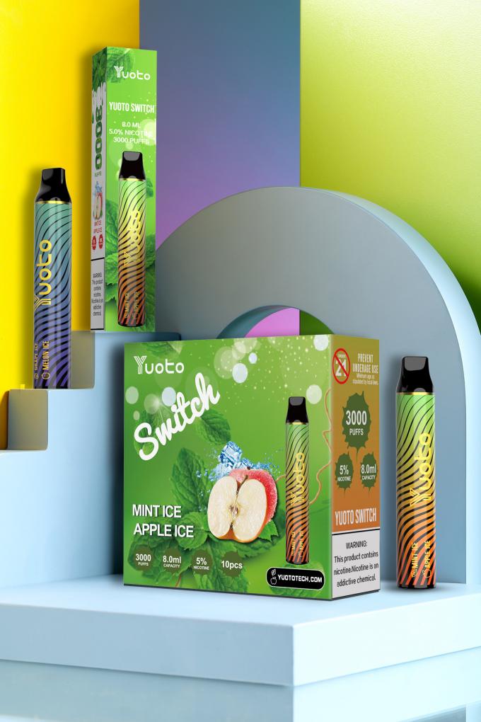 2 Flavors 3000 Puffs Disposable Vape No Leaking MSDS FDA Approval